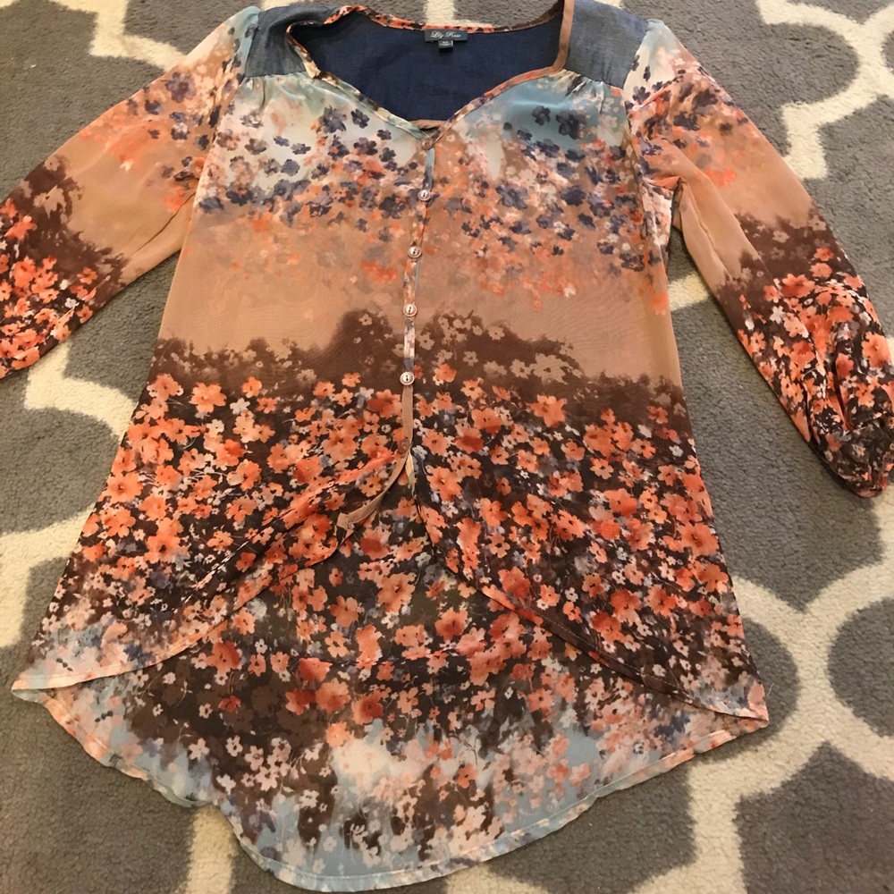 Floral sheer top